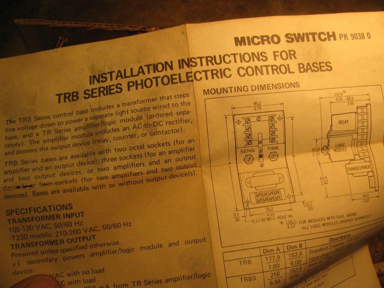 Micro Switch Photoelectric Control Base FE-TRB 7831