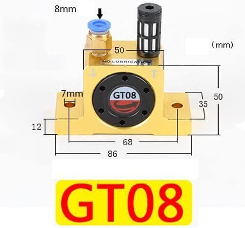 2 Pack GT8 1/8” Pneumatic Industrial Turbine Vibrator for Hopper Golden