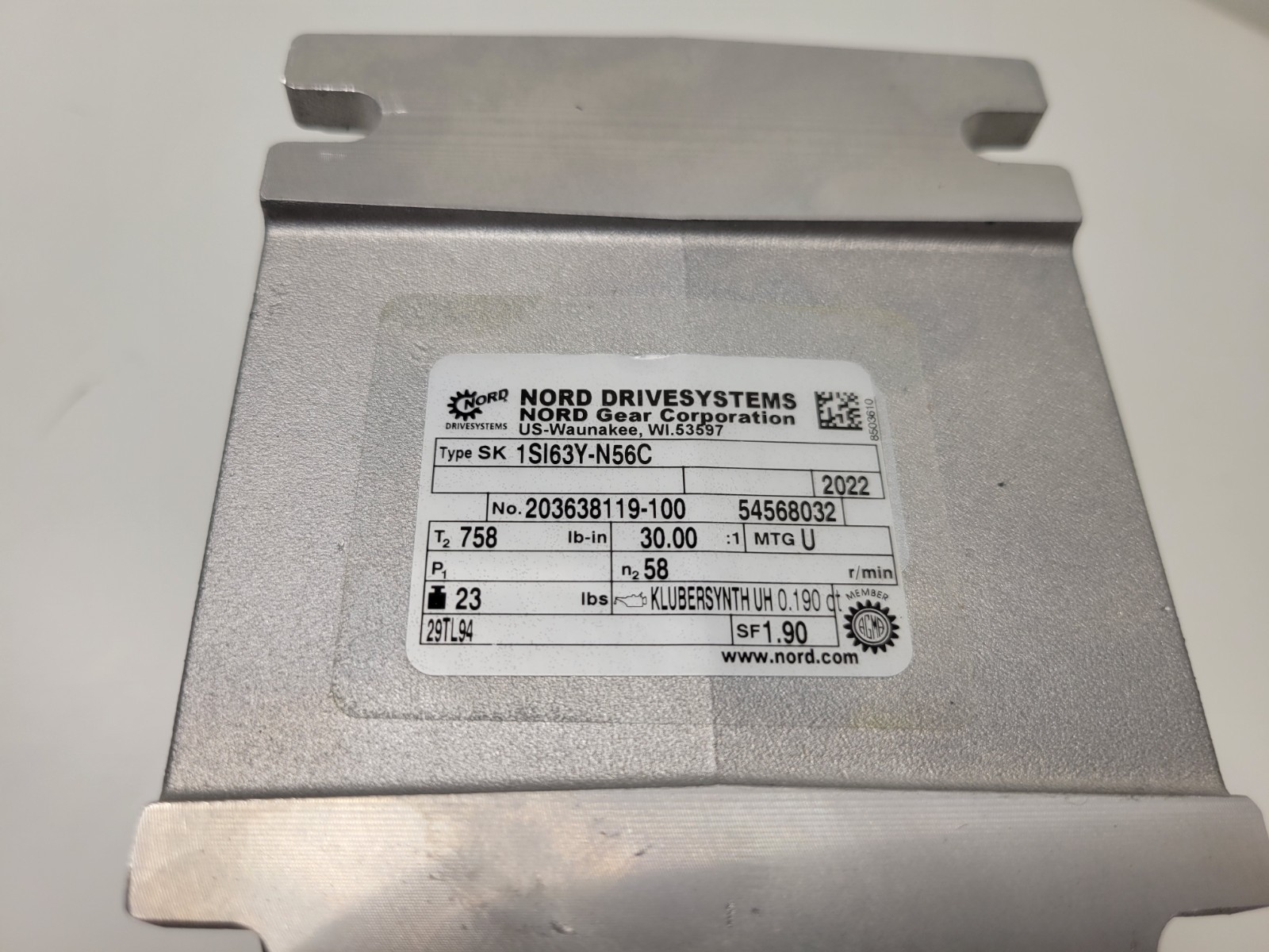 NEW OLD STOCK! NORD DRIVE SYSTEMS 30:1 GEAR REDUCER SK-1SI63Y-N56C