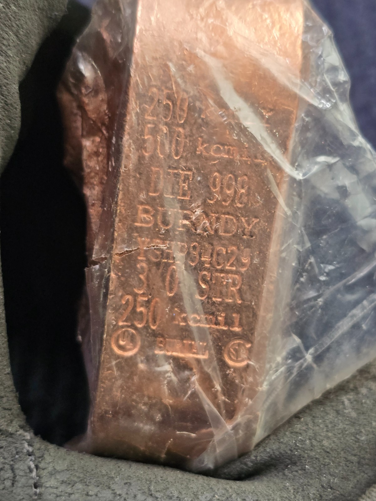 (QTY 3) Burndy YGHP34C29 Copper Conductor, Compression Ground C-Tap Connector