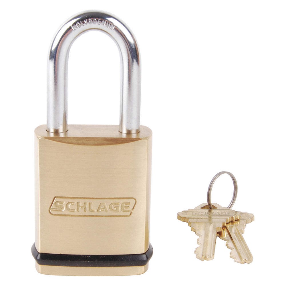 SCHLAGE KS23D2300 Keyed Padlock, 3/4″, Rectangle, Gold 457K72