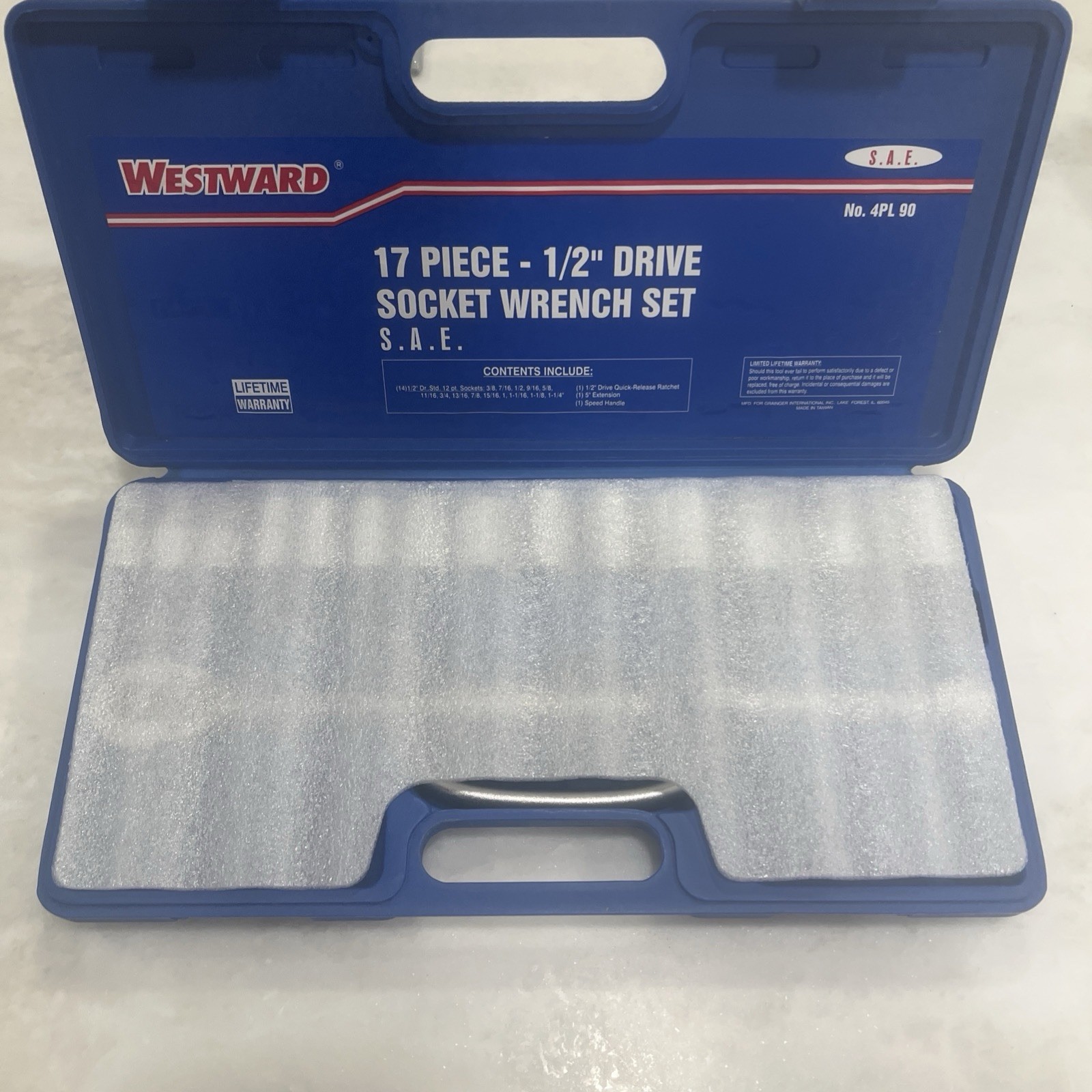 Westward 4PL90 1/2″ Drive Socket Wrench Set SAE mechanics 3/8 in to 1 1/4” Crank