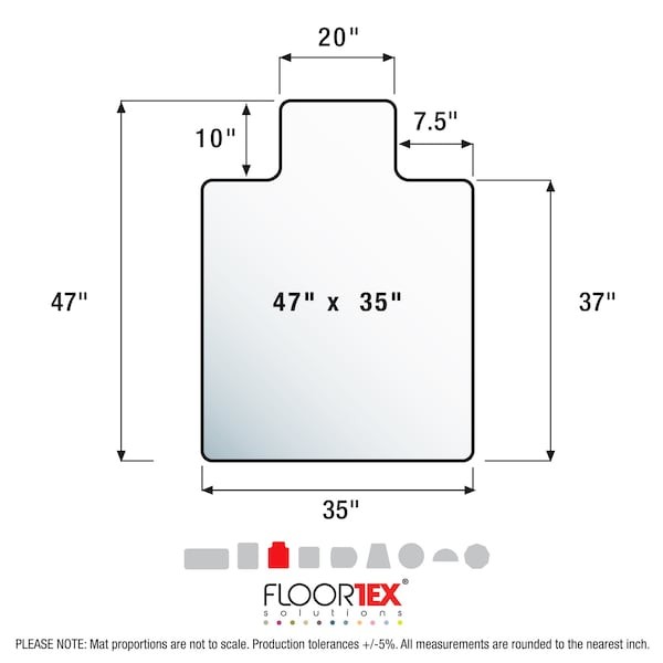 Floortex Fc128919lr Chair Mat 47″X35″, Traditional Lip Shape, Clear, For Hard