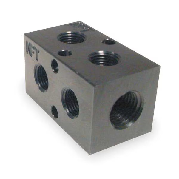 Pneumadyne Manifold, 90,Metal,NPT,1/4 In.,1/8 In. M10-125-2-90 Pneumadyne