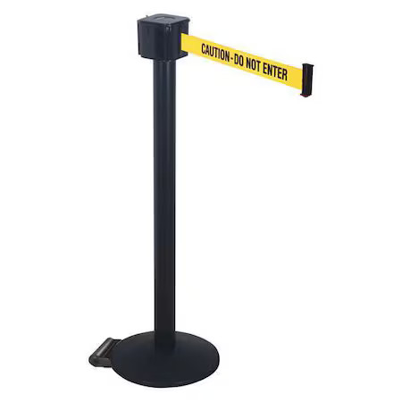Retracta-Belt Pm412-30Ba-Cau Barrier Post With Belt, Black, 30 Ft Length, 40 In