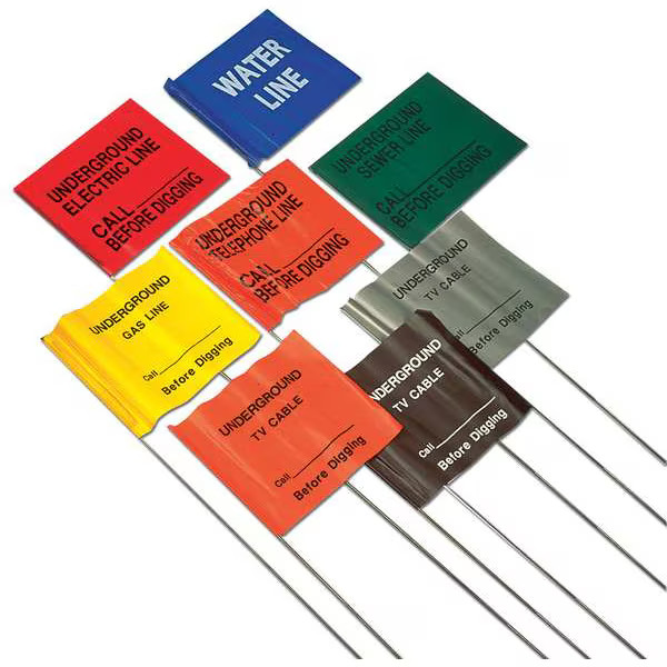 Presco Marking Flag, PVC, Water Line, 4″ L., 100 PK 4521BW62-200 Presco