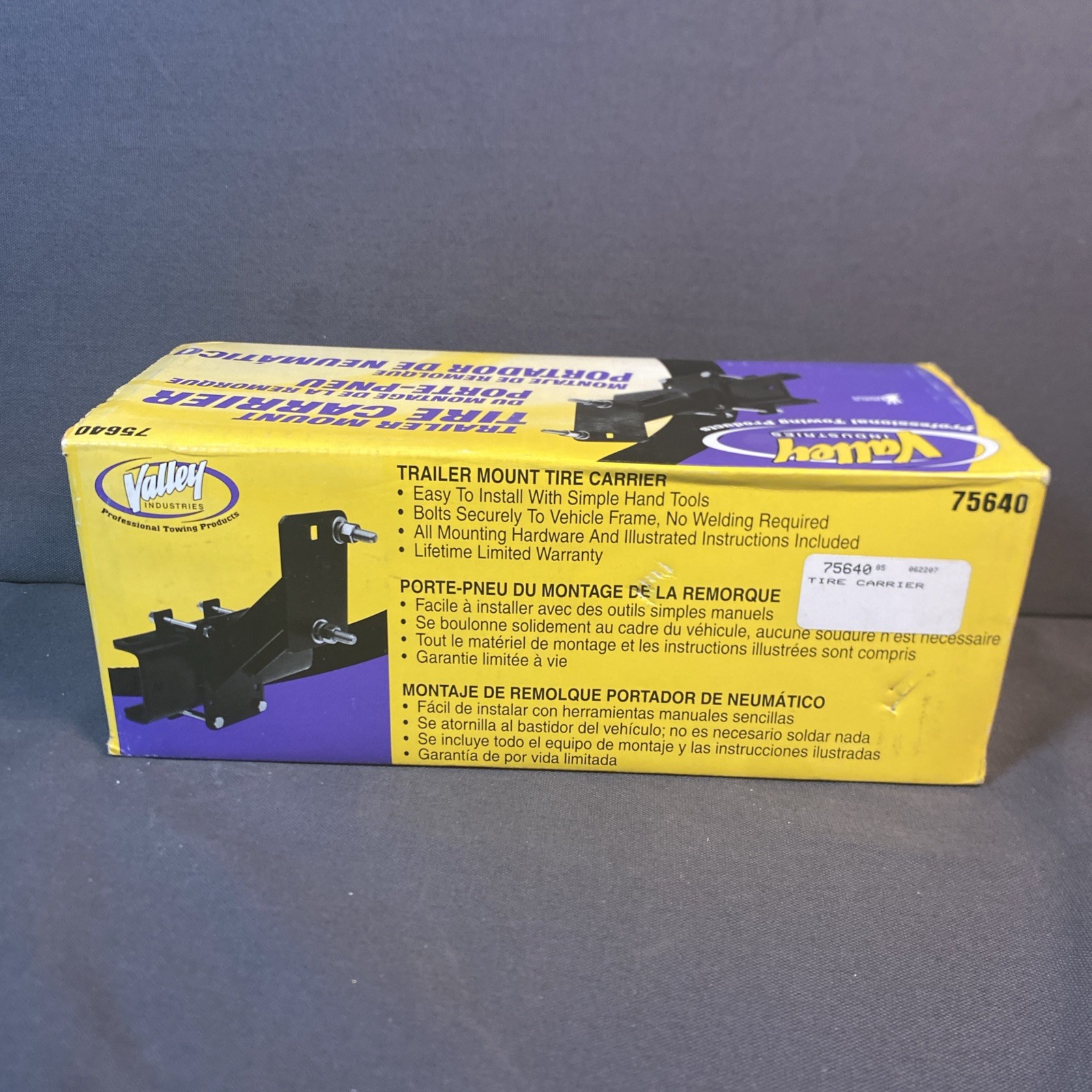 VALLEY INDUSTRIES 75640 TRAILER MOUNT SPARE TIRE CARRIER (NOS) Made in the USA