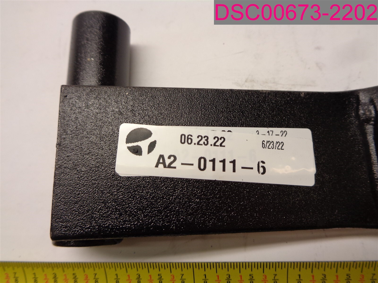 A2-0111-6. 2-3/4″ x 7/16″ID. 1-1/2″wide x 3/8″thick x 4-1/2″long.