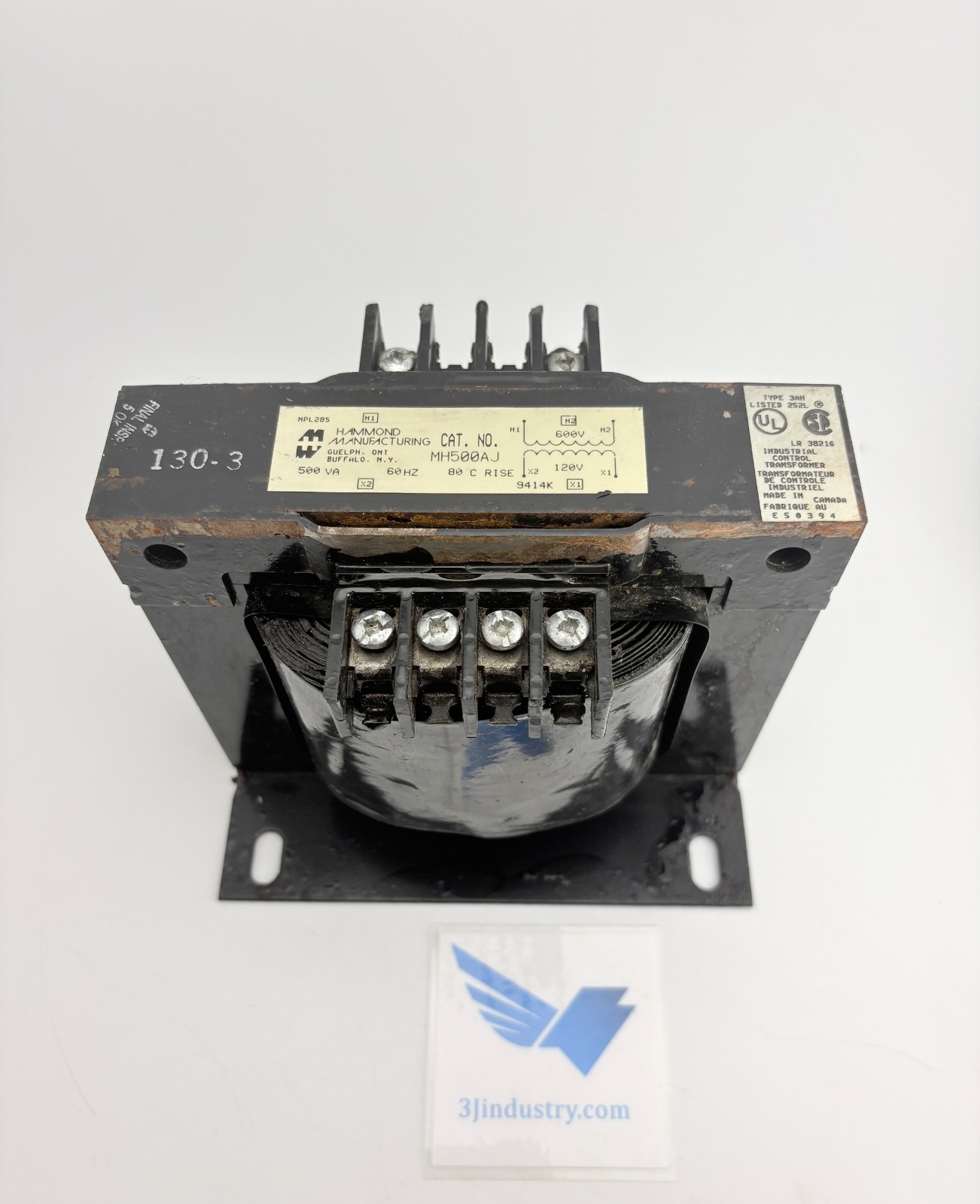 Hammond Manufacturing MH500AJ Industrial Control Transformer 500VA 600V-120V