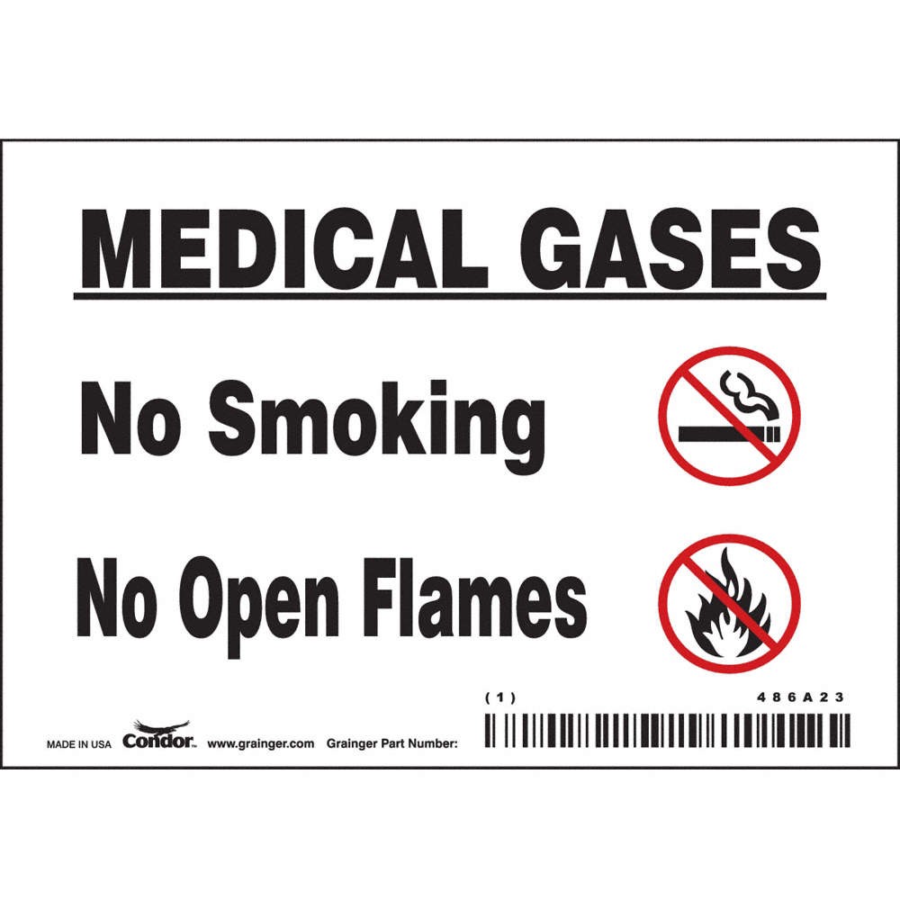 CONDOR 486A23 Safety Sign,3 1/2 inx5 in,Vinyl 486A23