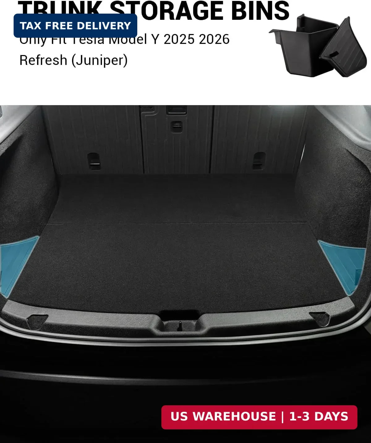 Motrobe 2025 2026 Tesla Model Y Juniper Trunk Organizer Rear Trunk Storage Bins