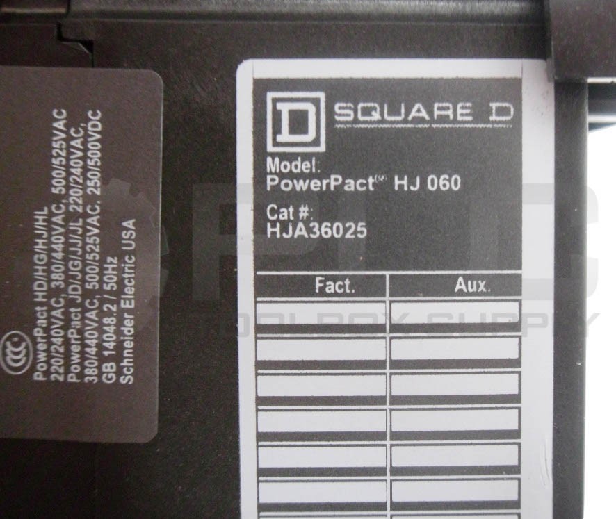 SQUARE D HJA36025 POWERPACT CIRCUIT BREAKER 25A; HJ060