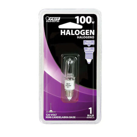 Feit Electric BPQ100/CL/MC/RP 100W T4 Decorative Halogen Bulb 1600 lm Warm White