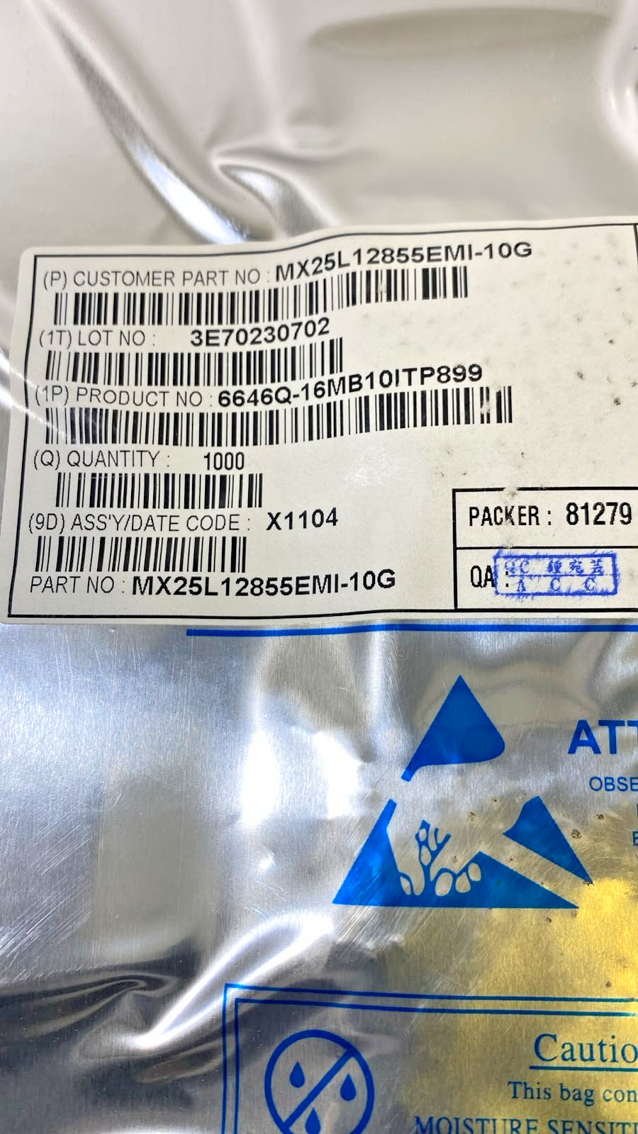 ✅ 1000PCS MX25L12855EMI-10G 6646Q-16MB10ITP899