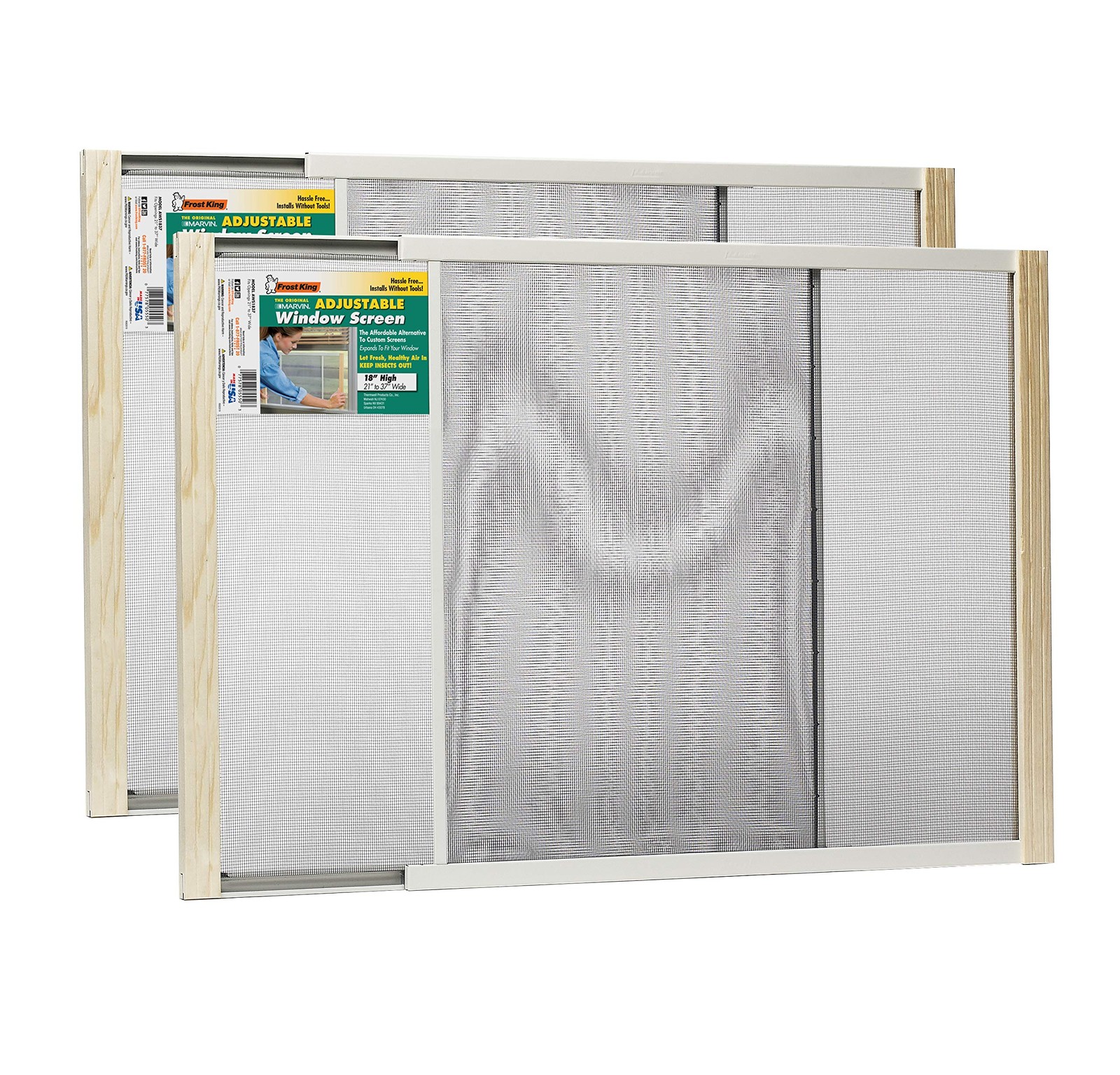 Frost King 2AWS1837 WB Marvin 18in High x Fits 21-37in Wide (2 Pack), Natural