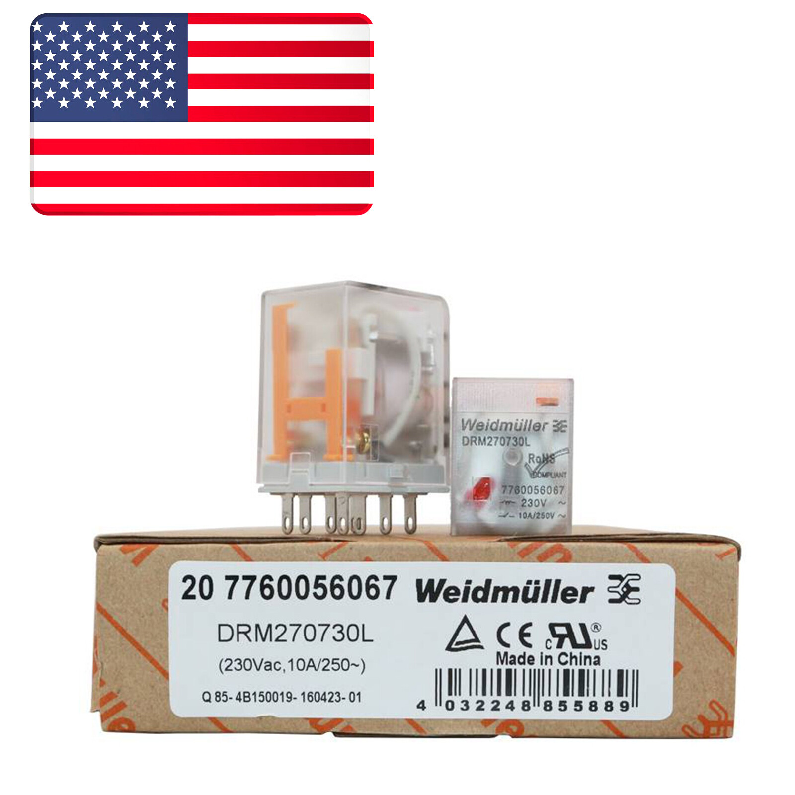 10PCS New WEIDMULLER DRM270730L Intermediate Relay – US Stock