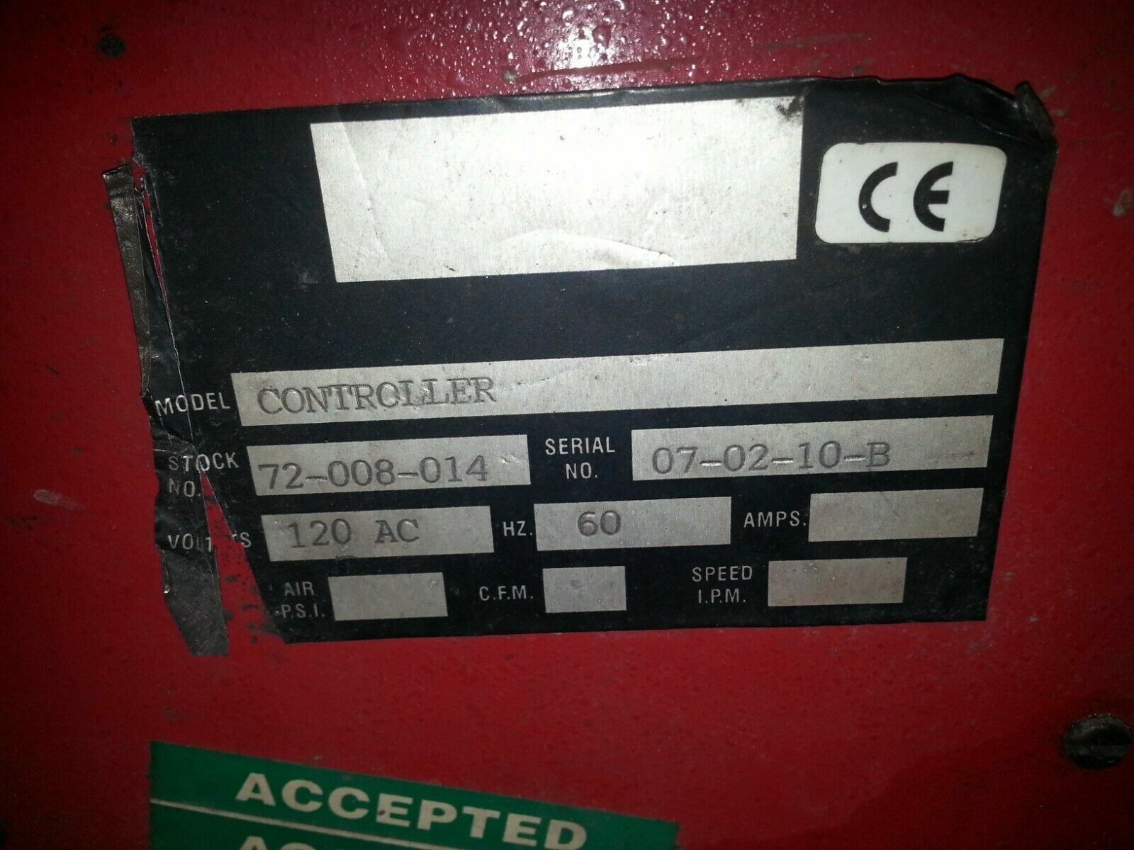ARCAIR GC12 CONTROLLER 72-008-014 120AC 60HZ