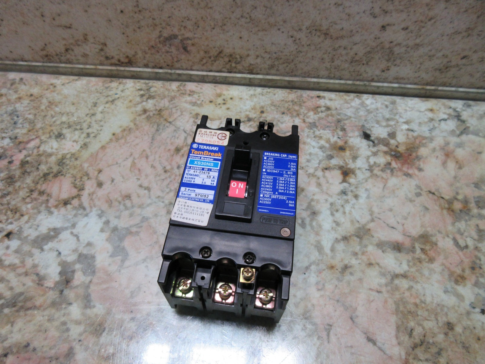 TERASAKI TEMBREAK CIRCUIT BREAKER XS30NS 41-23479 10A CNC