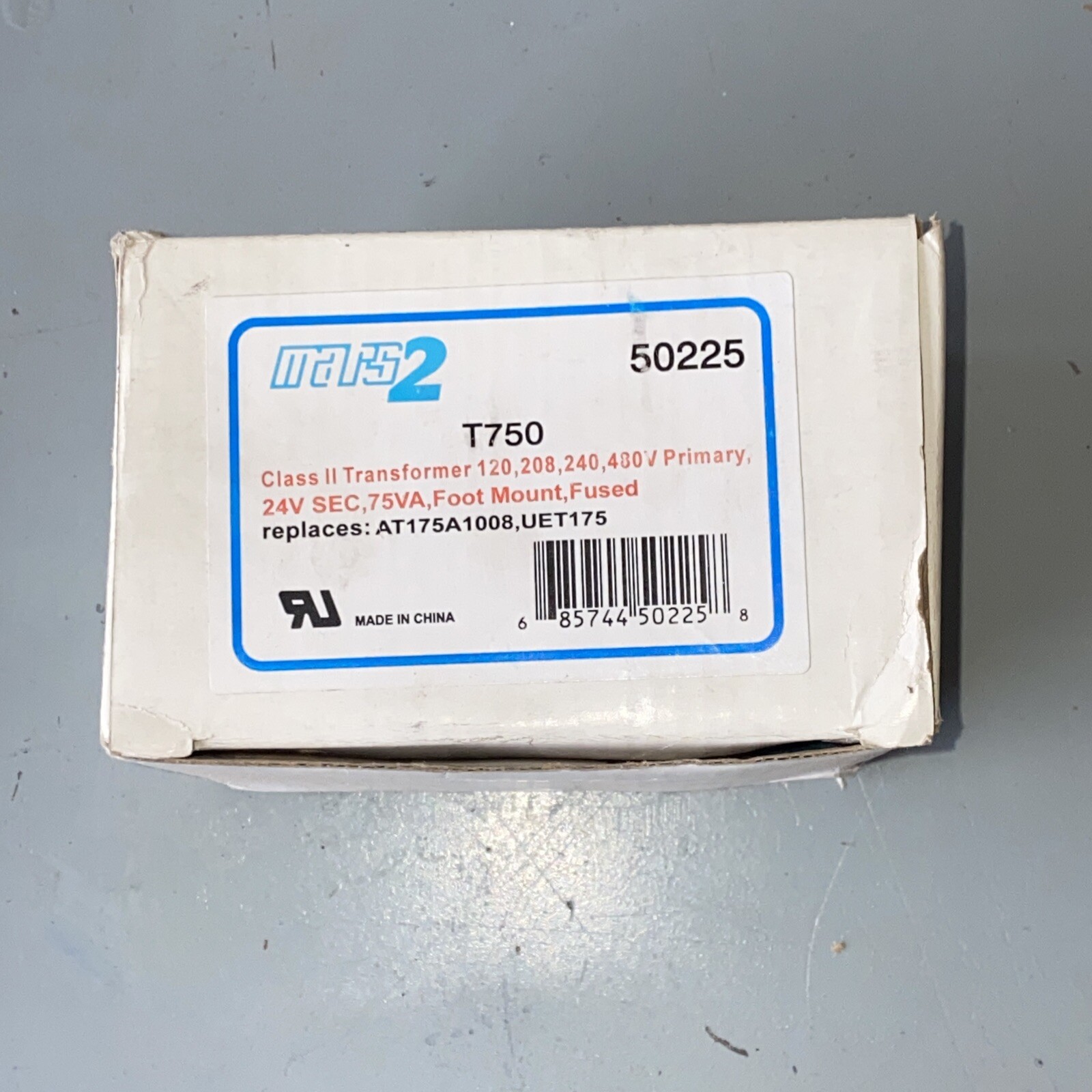 MARS T750 INTERSTATE ELECTRIC CONTROL TRANSFORMER 50225 75VA SEC 24V, New, TEC