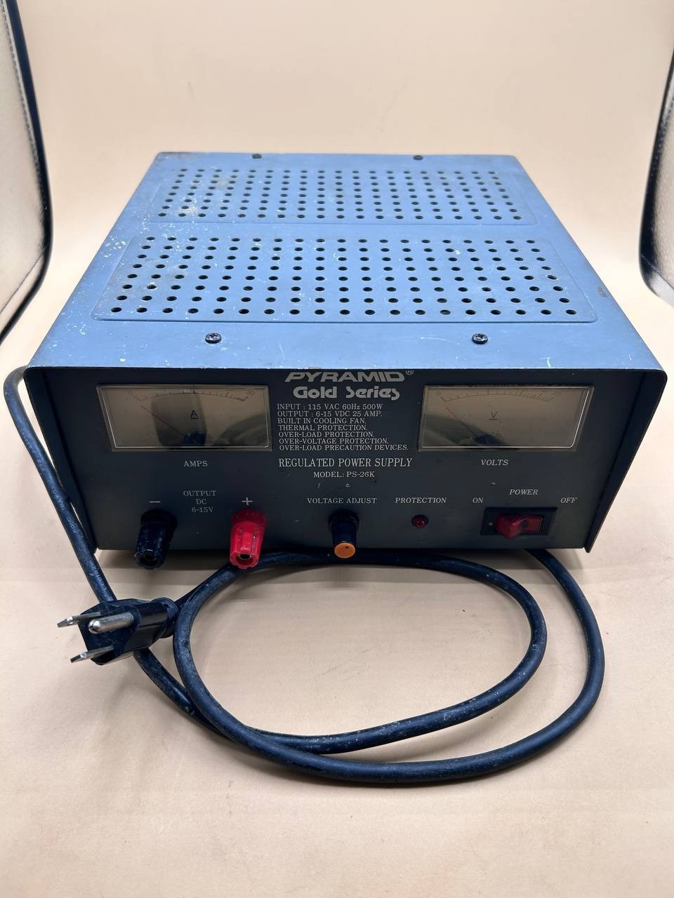 Vintage Pyramid Gold PS-26K 25A 6-15V DC Regulated Power Supply – RE