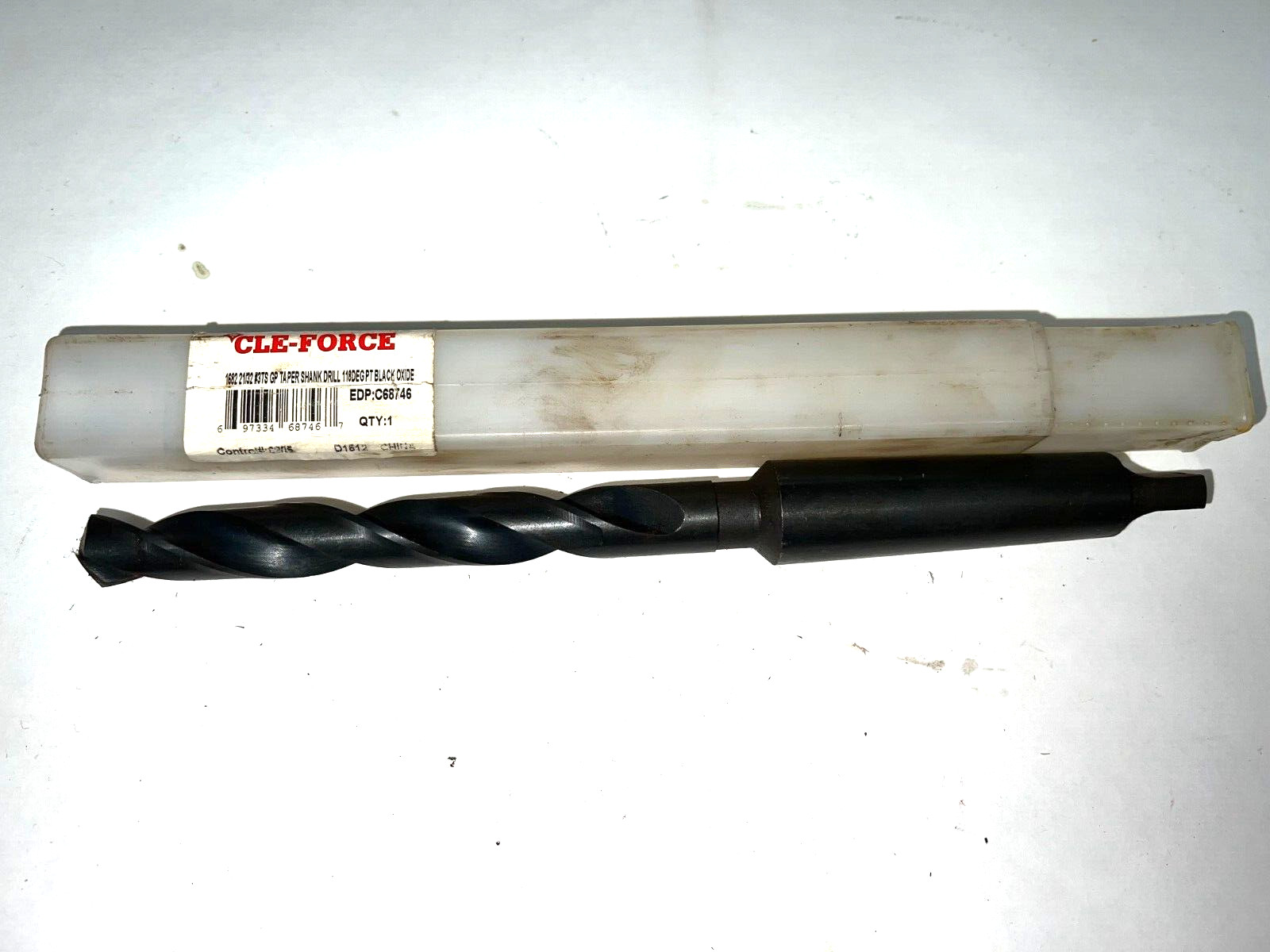 CLE-FORGE TAPERED SHANK DRILL BIT C68746 MT#3 21/32″ 118° 5-1/2″ LOC 10″ OAL
