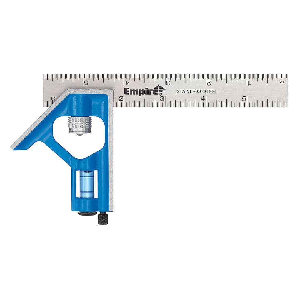 Empire Level E255 Stainless-Blade 6″ Combination Square Set, 1/64 & 1/32″ Grad