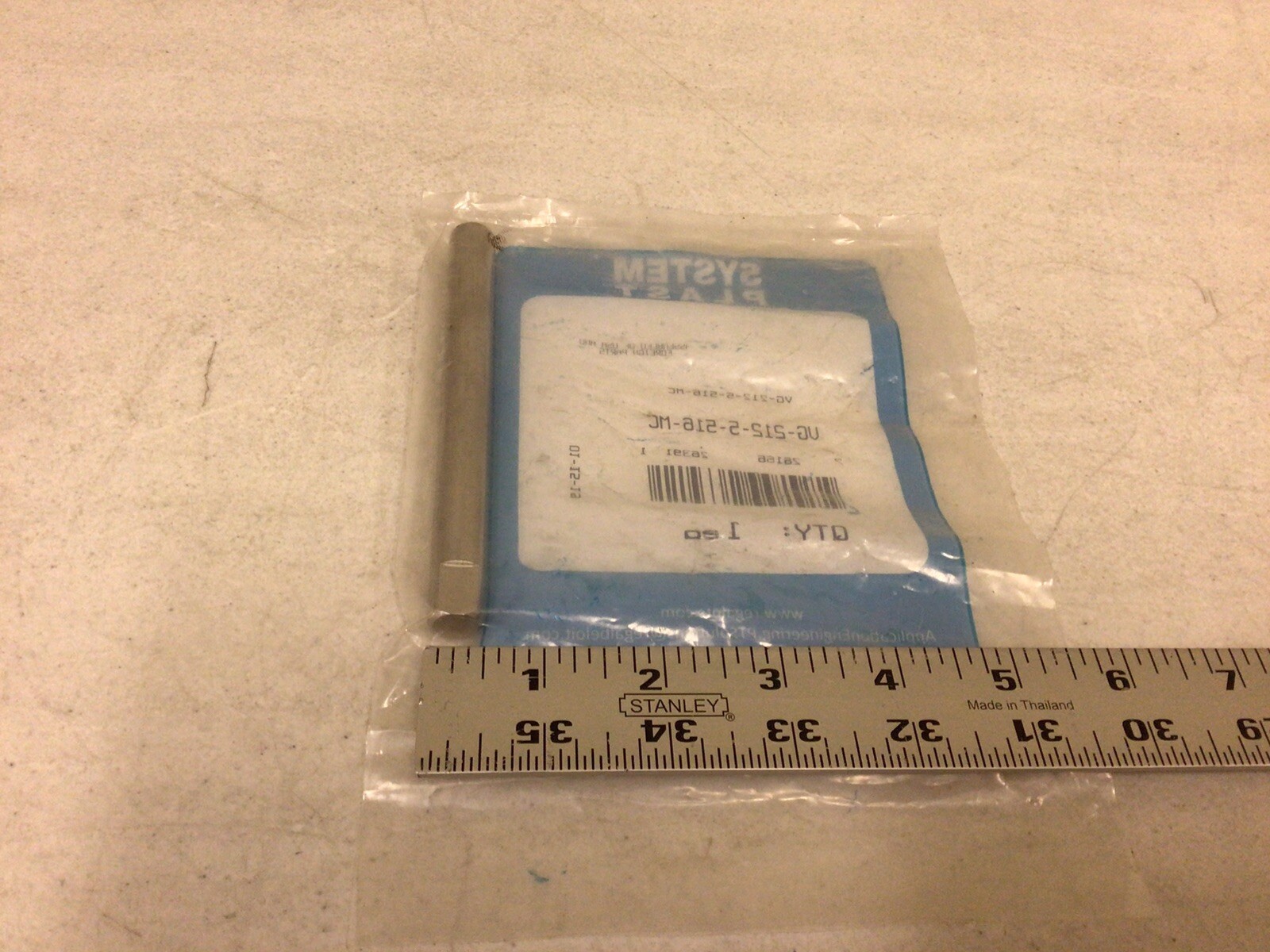 NEW, SYSTEM PLAST VG-212-5-516-MC STAINLESS STEEL ADJUSTING ROD, FREE SHIPPING