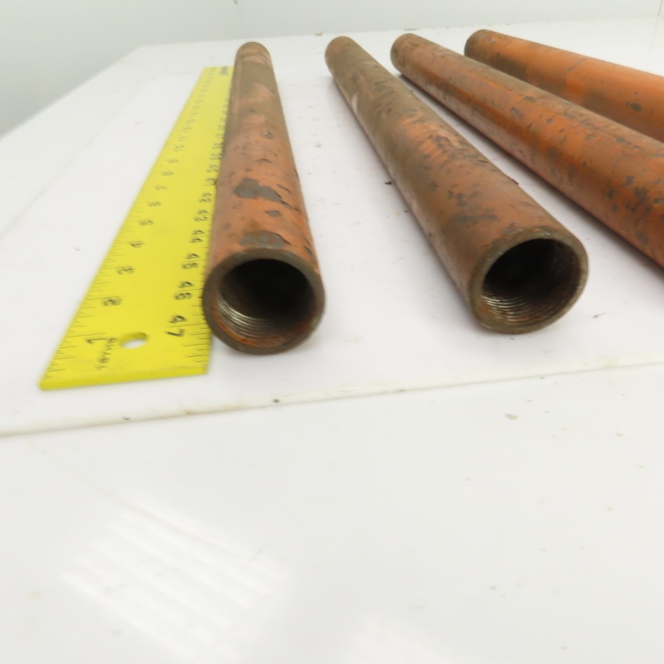 20″ OAL Threaded ID Steel Pipe Extension Tube Barrel 1″-8 TPI 1-1/2″ OD Lot Of 4