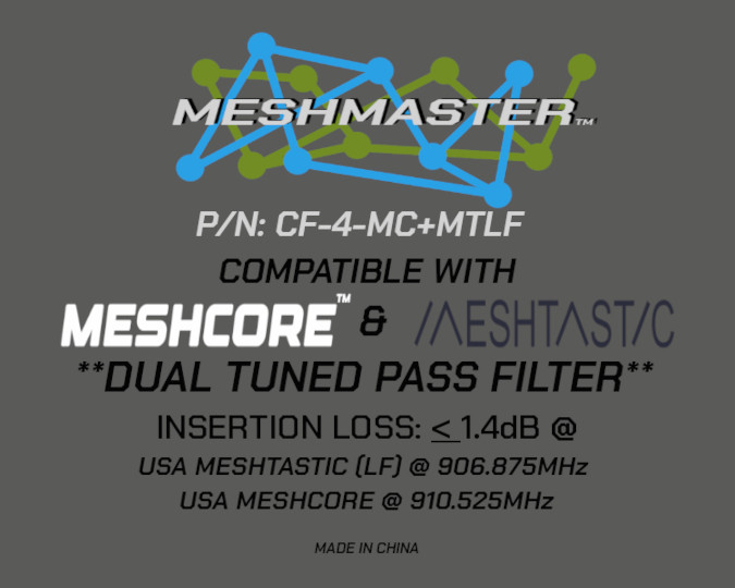 Dual Tuned!! Meshtastic (USA-LF) & MeshCore Cavity Filter 910.525 & 906.875