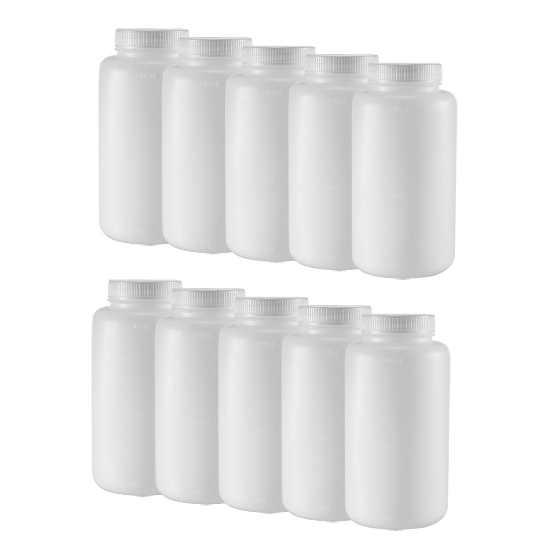 10 x Plastic Lab Reagent Bottle 1000ml/34oz Sample Sealing Storage Container