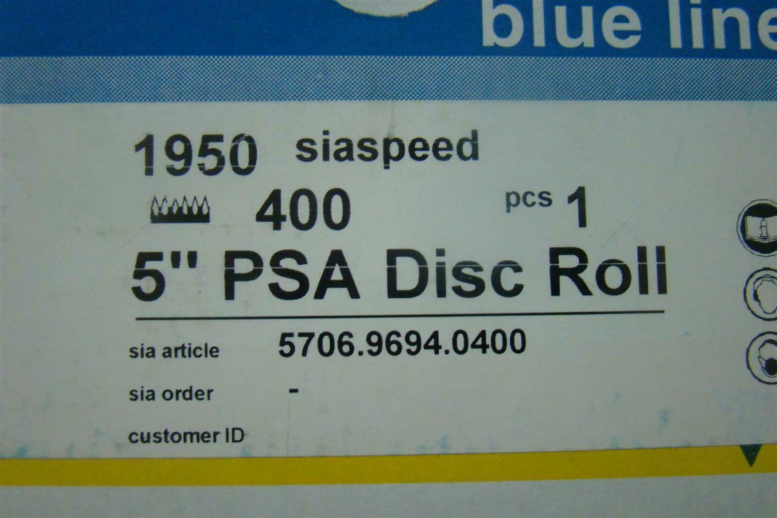 Sia Blue Line 1950 400 grit 5″ PSA Disc Roll 5706.9694.0400