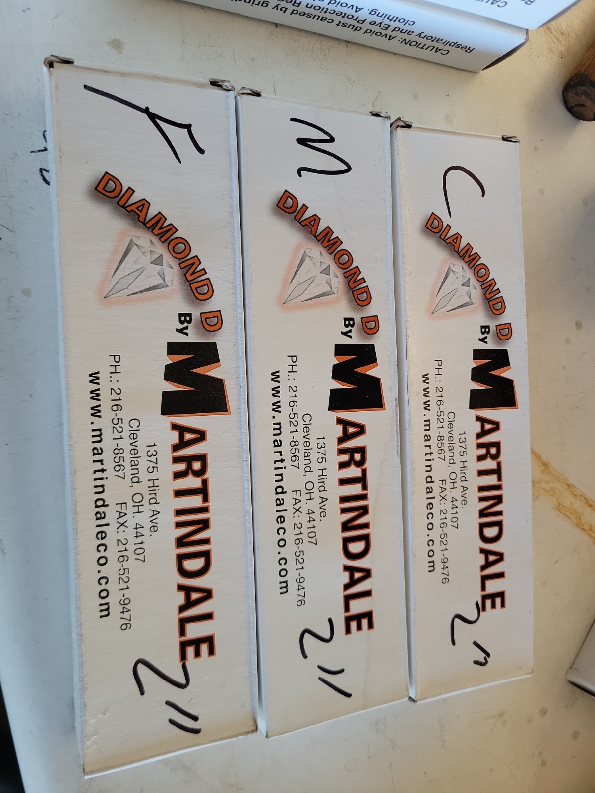 (3) MARTINDALE ELECTRIC COMMXLS850 ABRASIVE STONES 1x2x8′ Coarse Med Fine Grit