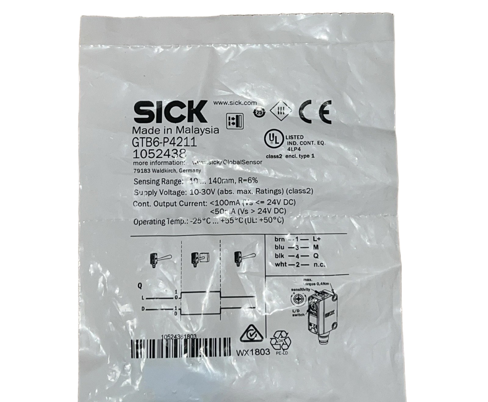1Pc NEW Sick GTB6-P4211 1052438 Reflective Photoelectric Switch Sensor -US Stock