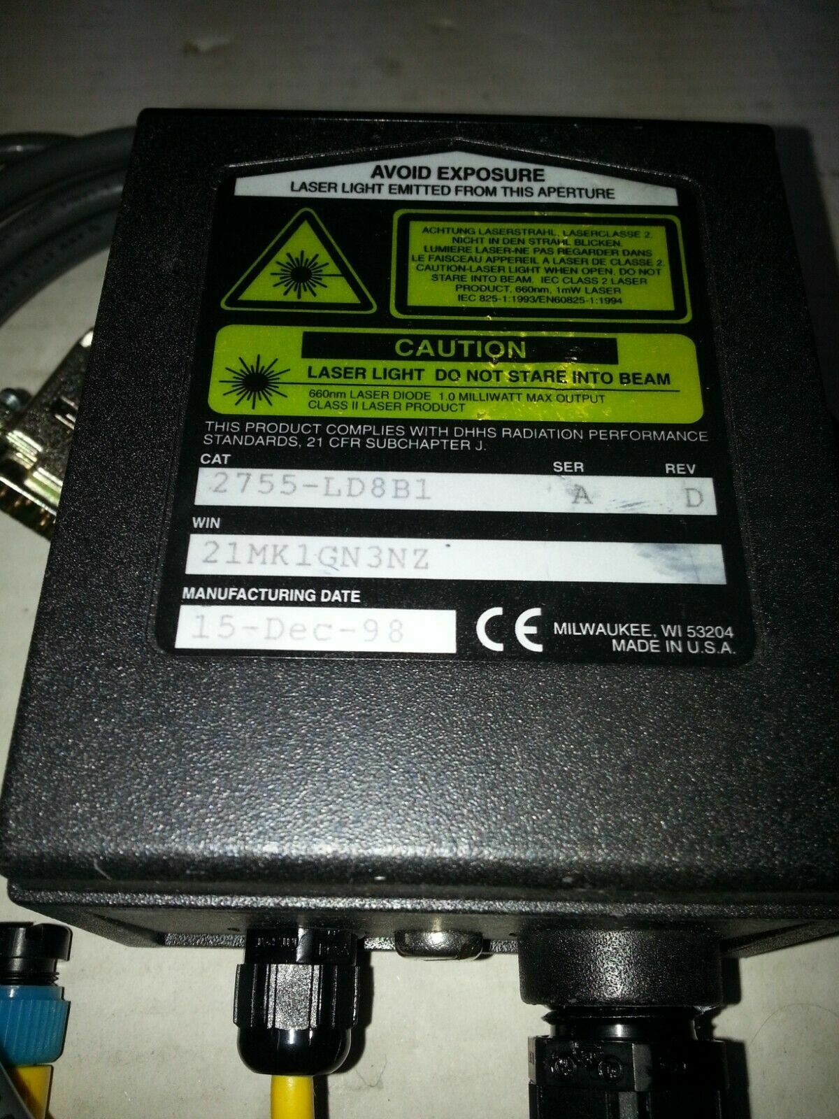 Allen-Bradley 2755-LD8B1 Visible Laser Diode Barcode Scanner Industrial Control