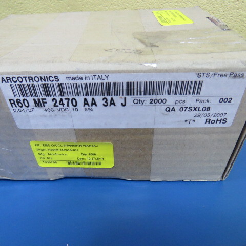 Arcotronics R60MF2470AA3AJ Qty of 50 per Lot 0.047UF 400VDC 5% P10 4x9x13 Polys
