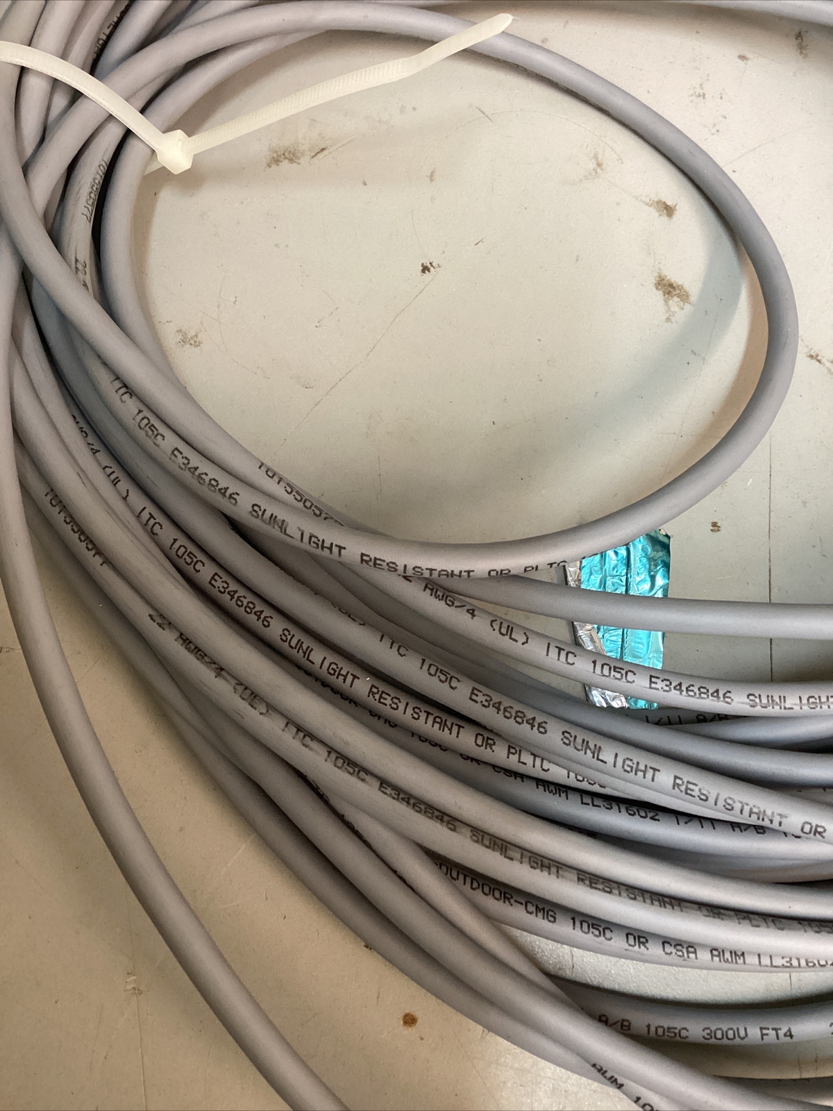 1lb. Roll Of TURCK LL31602 300V FT4 CORD Gray Oil Resistant
