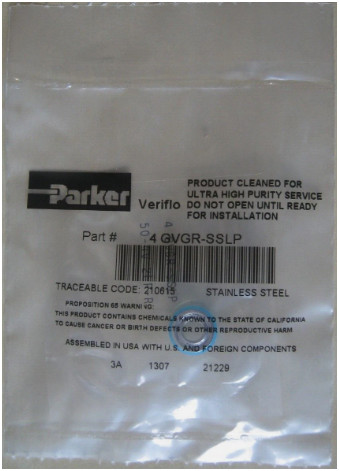 PARKER HANNIFIN 4-GVGR-SSLP GASKET VCR 1/4″ STAINLESS STEEL CONTOURED RETAINER