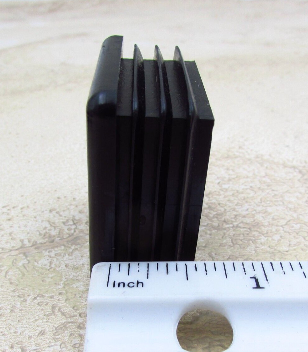 QTY 4 Black 1-1/2″, 1.5″, 14-18 Gauge Square Tube End Cap Plastic Insert Plugs