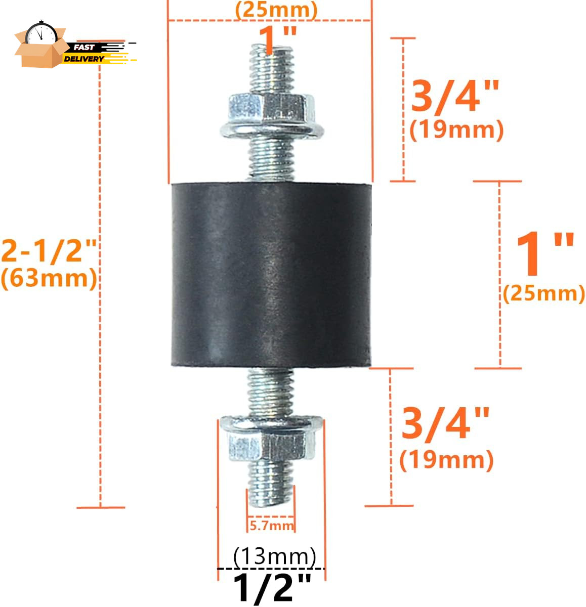 4Pcs 25 X 25Mm Rubber Mounts Rubber Vibration Isolator Mounts Shock Absorber Wi