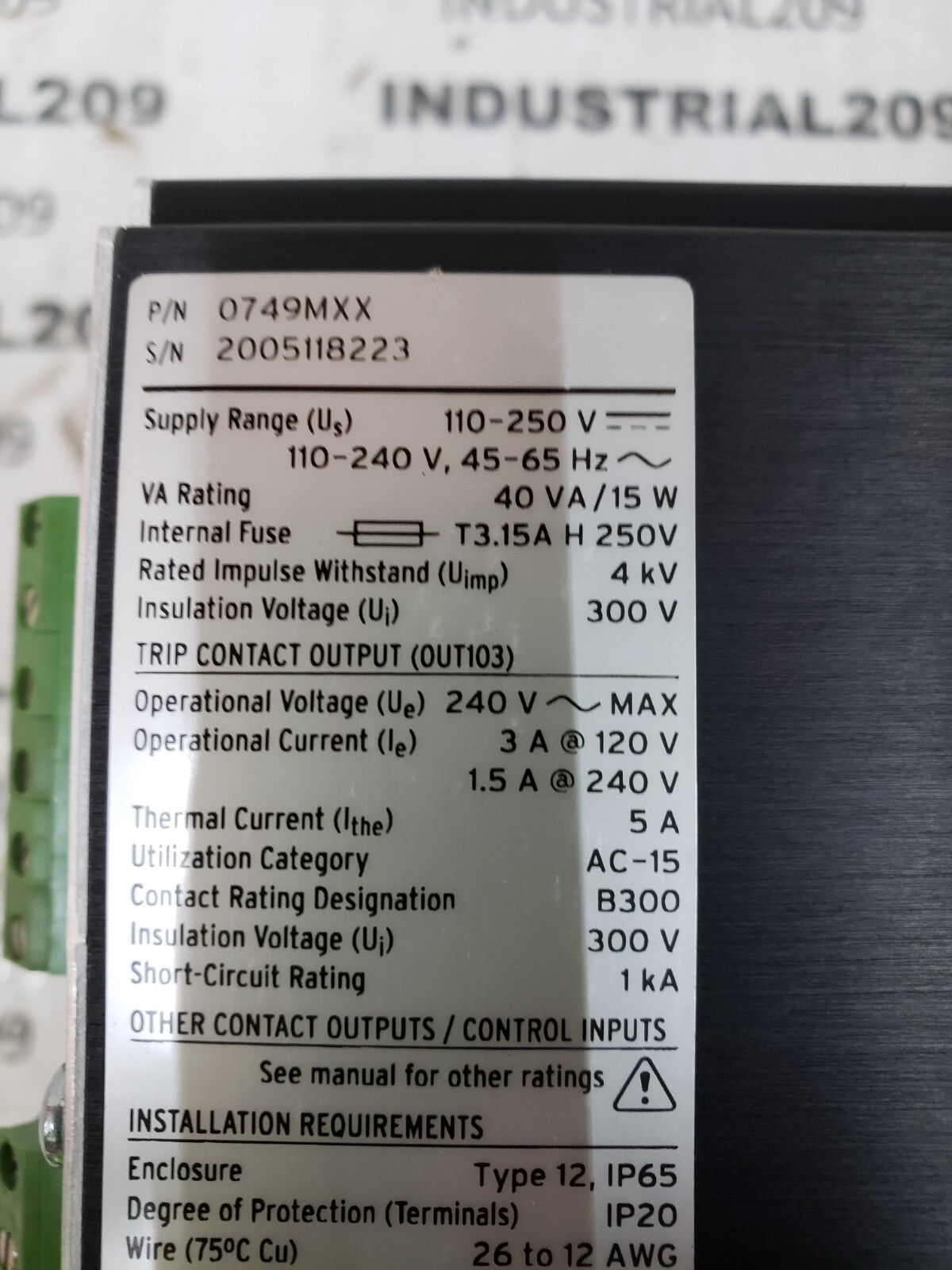 SEL SEL-749M MOTOR RELAY