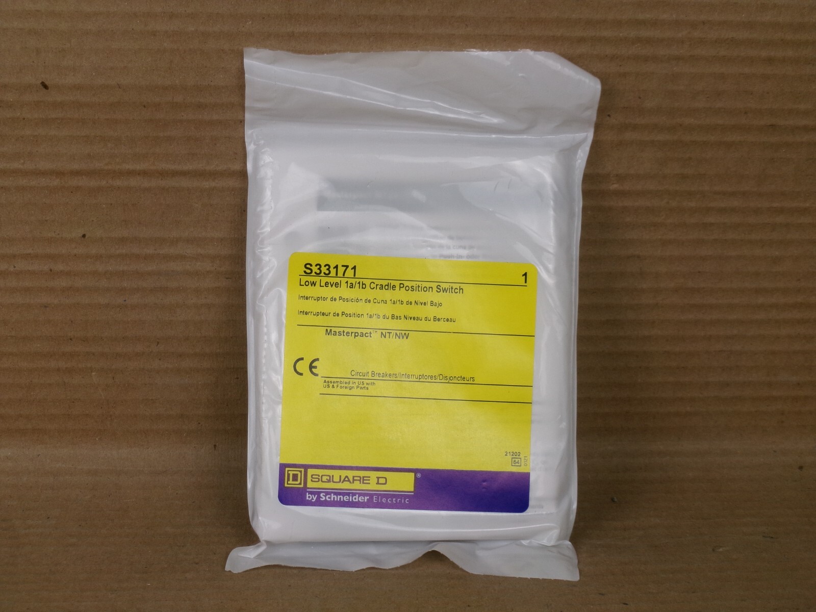 NEW SQUARE D S33171 LOW LEVEL 1A/1B CRADLE POSITION SWITCH MASTERPACT NT/NW