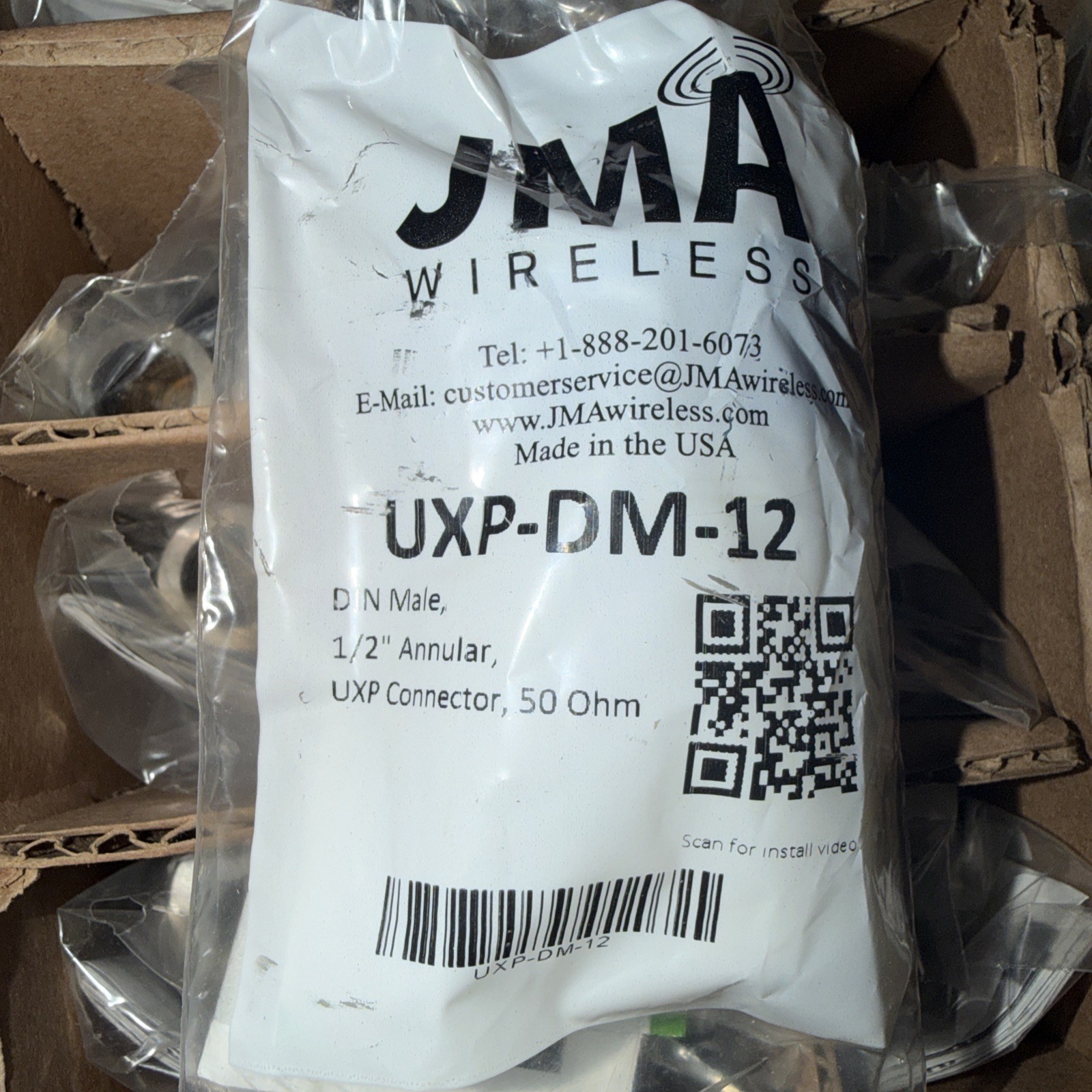 (42) JMA UXP-DM-12 DIN Male UXP 1/2″ Annular Cable Connectors 50 Ohm 4.3-10