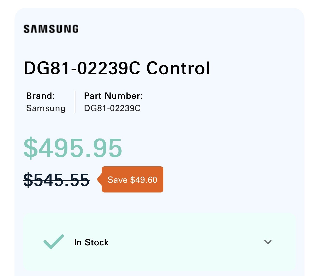 Samsung DG81-02239C Display Control Board