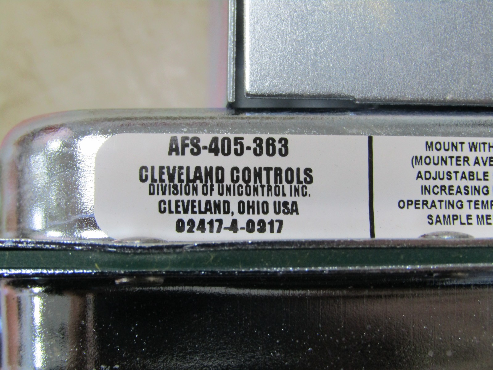 💥NEW CLEVELAND CONTROLS AIR SENSING SWITCH 120-277 VAC AFS-405-363