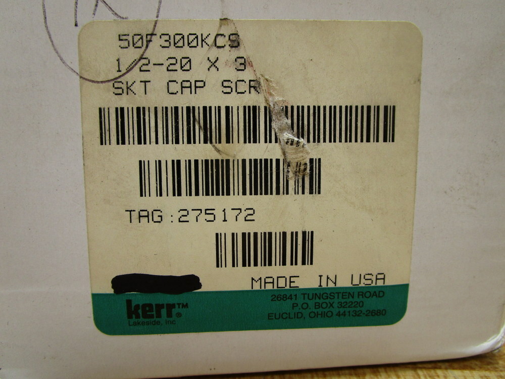 Kerr Lakeside 50F300KCS Socket Head Cap Screw (Pack of 20)