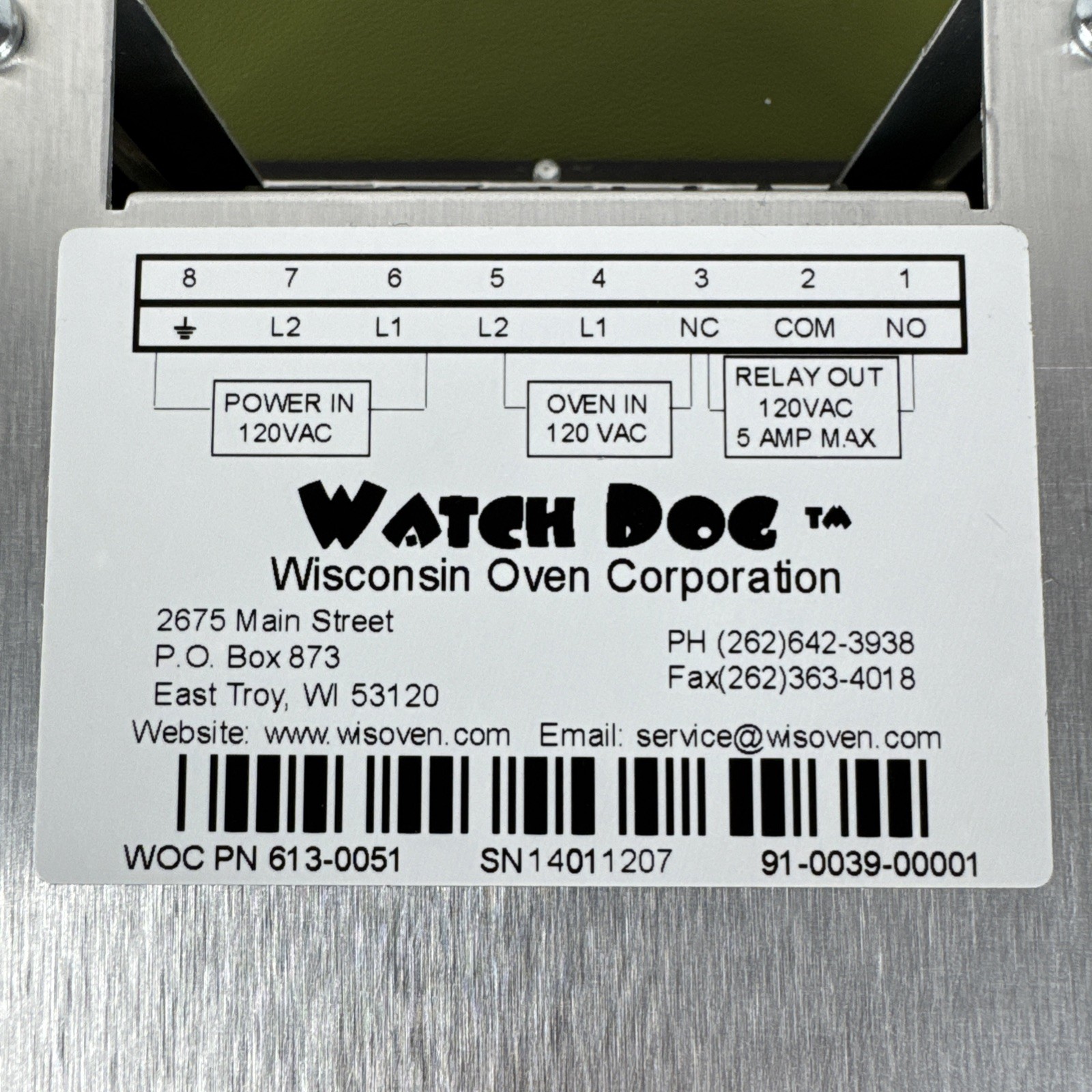 WISCONSIN OVEN Watch Dog 613-0051 / 6130051