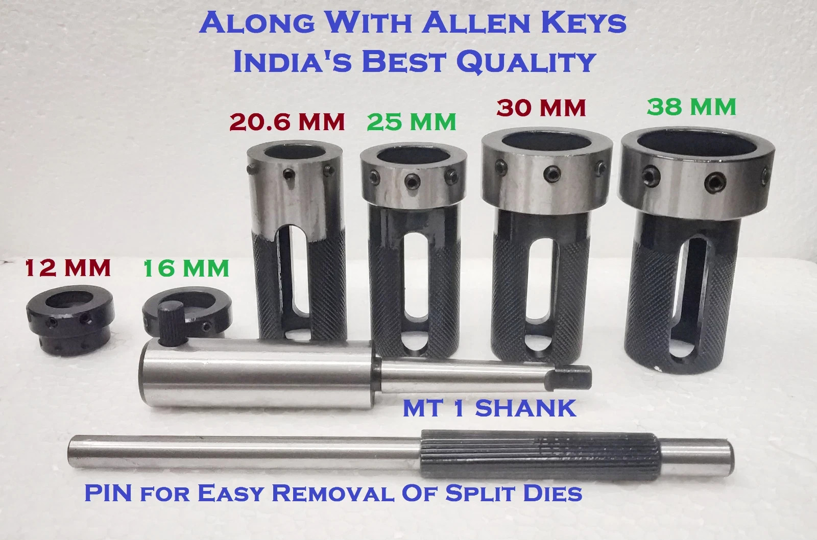 Lathe Tailstock Die Holder Set Of 6 Floating Type MT1 SHANK Holds Metric Die
