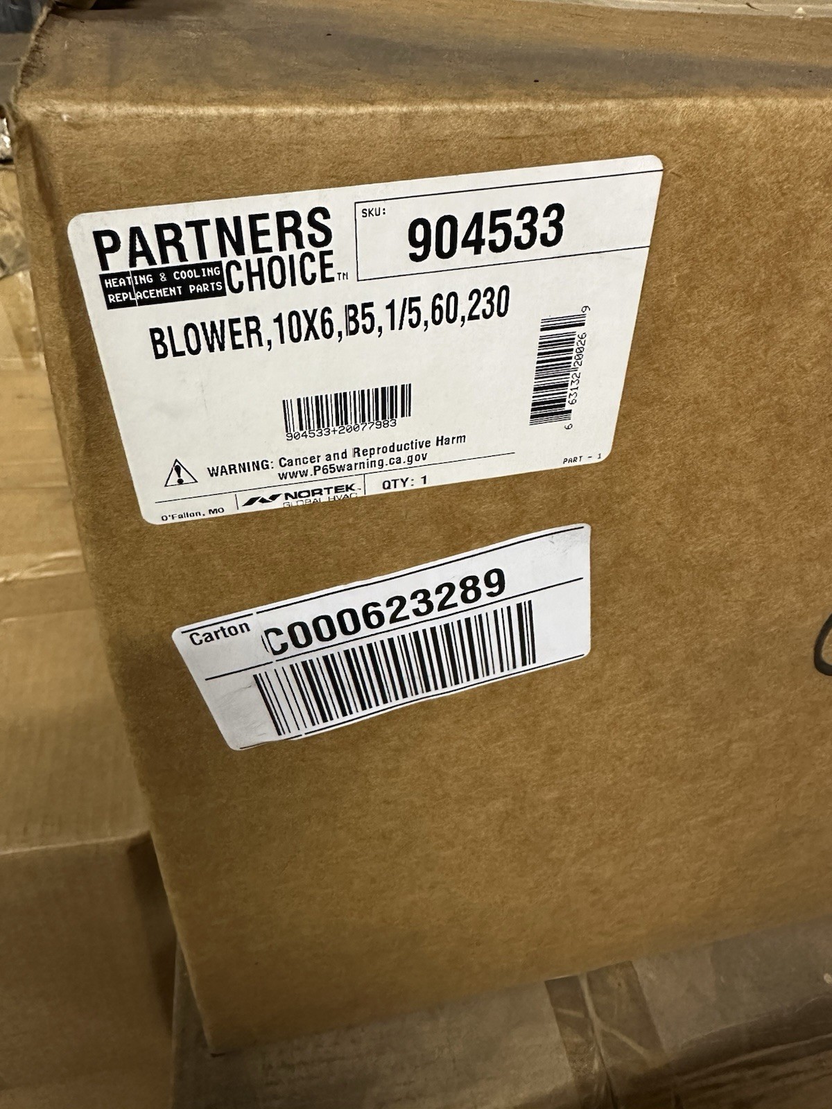 Nordyne 904533 blower Assembly 10X6,1/5,60,230 For B5  GB5 Series Air Handler