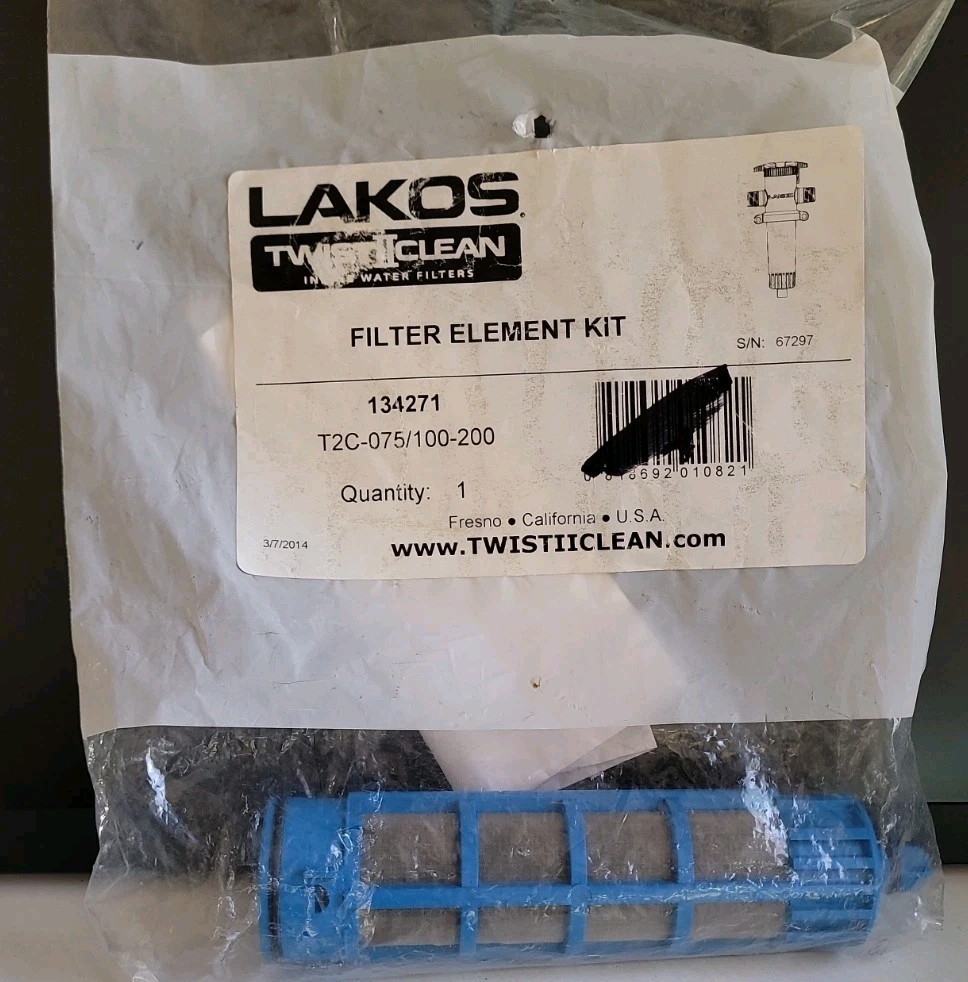 Lakos Twist II Clean Filter Element Kit 3/4 & 1″ 200 Mesh Blue T2C-075/100