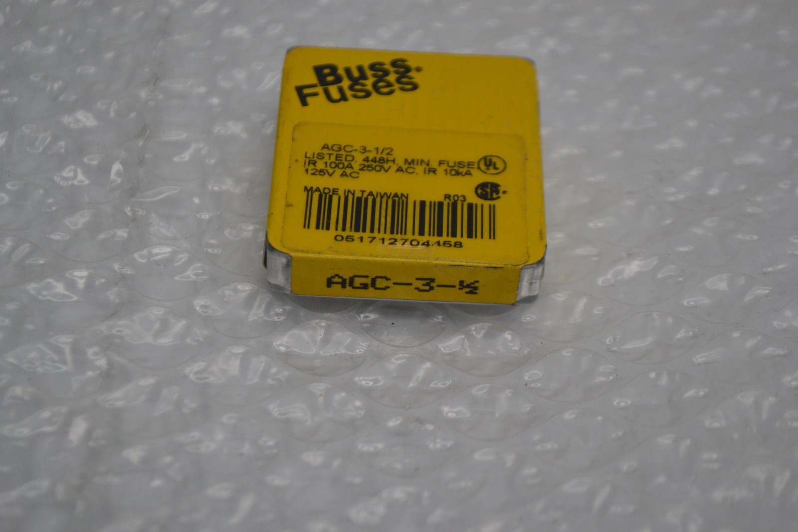 BUSSMANN AGC-3-1/2 FUSE PKG OF 5 NSMP